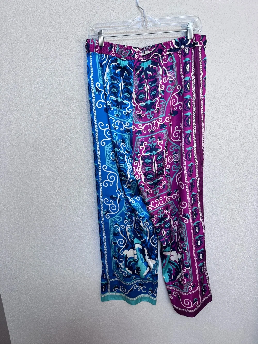 Anthropologie Silky Button Down Matching Pajama Set Women’s S/M Paisley Boho